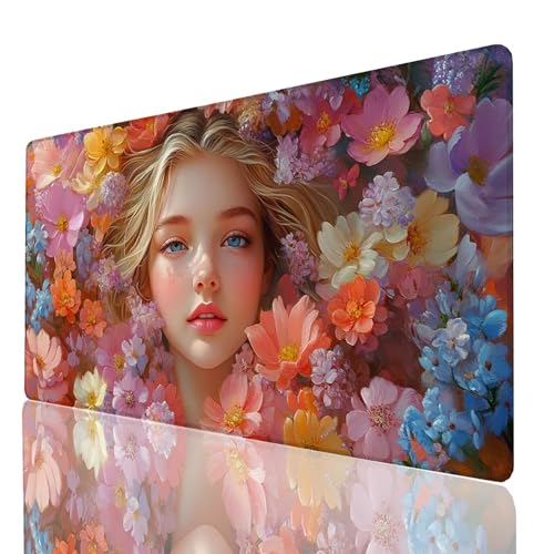 Mauspad Pflanzen, Gaming Mauspad XXL 1400x600x3mm, Großes Schreibtischunterlage Frau, Mousepad rutschfeste wasserdichte Verbessert Geschwindigkeit und Präzision, für Büro Gaming Tisch Deko 92-GYL Mauspad Pflanzen, Gaming Mauspad XXL 1400x600x3mm, Großes Schreibtischunterlage Frau, Mousepad rutschfeste wasserdichte Verbessert Geschwindigkeit und Präzision, für Büro Gaming Tisch Deko 92-GYL von GUUOYUAL