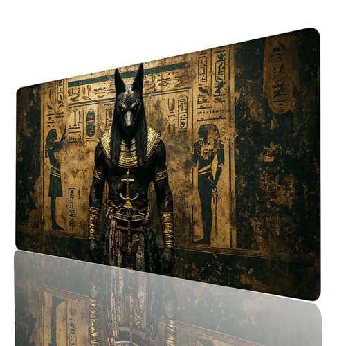 Mauspad Schwarz, Gaming Mauspad XXL 120x60x0.3cm, Großes Schreibtischunterlage Anubis, Mousepad rutschfeste wasserdichte Verbessert Geschwindigkeit und Präzision, für Büro Gaming Tisch Deko 681-GYL Mauspad Schwarz, Gaming Mauspad XXL 120x60x0.3cm, Großes Schreibtischunterlage Anubis, Mousepad rutschfeste wasserdichte Verbessert Geschwindigkeit und Präzision, für Büro Gaming Tisch Deko 681-GYL von GUUOYUAL