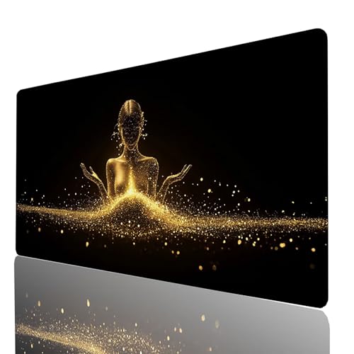 Mauspad Schwarz, Gaming Mauspad XXL 70x30x0.3cm, Großes Schreibtischunterlage Frau, Mousepad rutschfeste wasserdichte Verbessert Geschwindigkeit und Präzision, für Büro Gaming Tisch Deko GYL-9894 Mauspad Schwarz, Gaming Mauspad XXL 70x30x0.3cm, Großes Schreibtischunterlage Frau, Mousepad rutschfeste wasserdichte Verbessert Geschwindigkeit und Präzision, für Büro Gaming Tisch Deko GYL-9894 von GUUOYUAL