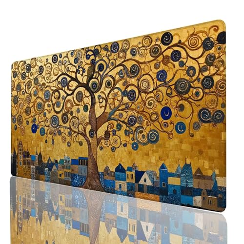 Mauspad Stadt, Gaming Mauspad XXL 800 x 400 x 3mm, Großes Schreibtischunterlage Baum, Mousepad rutschfeste wasserdichte Verbessert Geschwindigkeit und Präzision, für Büro Gaming Tisch Deko GYL-7995 Mauspad Stadt, Gaming Mauspad XXL 800 x 400 x 3mm, Großes Schreibtischunterlage Baum, Mousepad rutschfeste wasserdichte Verbessert Geschwindigkeit und Präzision, für Büro Gaming Tisch Deko GYL-7995 von GUUOYUAL