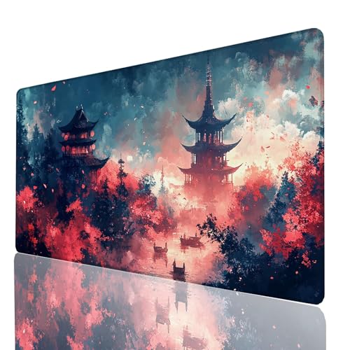 Schreibtischunterlage, Baum Mauspad XXL 800 x 400 x 3mm, Erweitertes Gaming Mauspad mit Genähten Kanten, Rutschfeste Wasserdichte Gummiunterseite Mousepad Turm, für Gaming Zubehör Tisch Deko 547-GYL Schreibtischunterlage, Baum Mauspad XXL 800 x 400 x 3mm, Erweitertes Gaming Mauspad mit Genähten Kanten, Rutschfeste Wasserdichte Gummiunterseite Mousepad Turm, für Gaming Zubehör Tisch Deko 547-GYL von GUUOYUAL