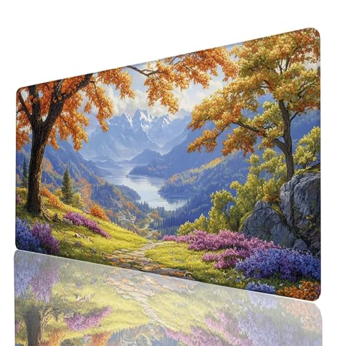 Schreibtischunterlage, Baum Mauspad XXL 900 x 400 x 3mm, Erweitertes Gaming Mauspad mit Genähten Kanten, Rutschfeste Wasserdichte Gummiunterseite Mousepad Schneeberg, Gaming Zubehör Tisch Deko GYL8476 Schreibtischunterlage, Baum Mauspad XXL 900 x 400 x 3mm, Erweitertes Gaming Mauspad mit Genähten Kanten, Rutschfeste Wasserdichte Gummiunterseite Mousepad Schneeberg, Gaming Zubehör Tisch Deko GYL8476 von GUUOYUAL