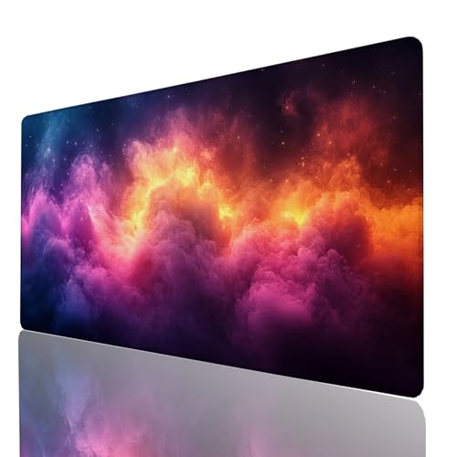 Schreibtischunterlage, Farbe Mauspad XXL 1000 x 500 x 3mm, Erweitertes Gaming Mauspad mit Genähten Kanten, Rutschfeste Wasserdichte Gummiunterseite Mousepad Wolke für Gaming Zubehör Tisch Deko 1570GYL Schreibtischunterlage, Farbe Mauspad XXL 1000 x 500 x 3mm, Erweitertes Gaming Mauspad mit Genähten Kanten, Rutschfeste Wasserdichte Gummiunterseite Mousepad Wolke für Gaming Zubehör Tisch Deko 1570GYL von GUUOYUAL