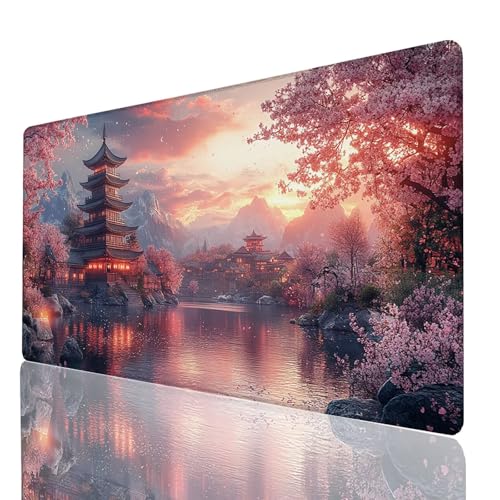 Schreibtischunterlage, Turm Mauspad XXL 120x60x0.3cm, Erweitertes Gaming Mauspad mit Genähten Kanten, rutschfeste wasserdichte Gummiunterseite Mousepad See, für Gaming Zubehör Tisch Deko 2571-GYL Schreibtischunterlage, Turm Mauspad XXL 120x60x0.3cm, Erweitertes Gaming Mauspad mit Genähten Kanten, rutschfeste wasserdichte Gummiunterseite Mousepad See, für Gaming Zubehör Tisch Deko 2571-GYL von GUUOYUAL