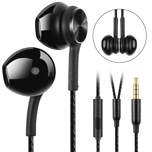 GUUVOR Kopfhörer,In-Ear-Kopfhörer mit Drahtmikrofon,Magnetische Sport-Ohrhörer,Schalldämmung,Kraftvoller Bass,Kopfhörer mit 3,5-mm-Klinkenanschluss-Schwarz von GUUVOR