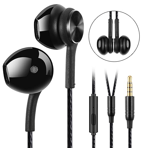 In Ear Kopfhörer,Kopfhörer mit Mikrofon,Ohrhörer mit Kabel,Kompatibel mit Smartphones,Tablet-PCs,Laptops und MP3-Playern,Geräuschdämmende Ohrhörer Kopfhörer Stereo für Huawei Samsung usw von GUUVOR