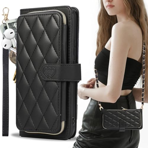 GUVAGI Handyhülle für Samsung S20 FE 5G Hülle mit Band Klappbar, Leder Klapphülle Handykette Flip 9-Karten Schutzhülle Magnet Aesthetic Handy Hülle mit Kette Umhängen (Schwarz) GUVAGI Handyhülle für Samsung S20 FE 5G Hülle mit Band Klappbar, Leder Klapphülle Handykette Flip 9-Karten Schutzhülle Magnet Aesthetic Handy Hülle mit Kette Umhängen (Schwarz) von GUVAGI
