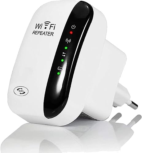 GUVGMY WLAN Repeater, WLAN Verstärker 300Mbit/s 2,4GHz WiFi Range Extender, Fast-Ethernet Port, WPS Taste, EU Stecker, Mini WLAN Verstaerker Receiver Kompatibel mit Allen WLAN Geräte von GUVGMY