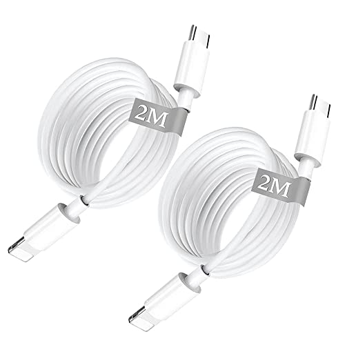 USB C auf Lightnning Kabel 2M, iPhone USB C auf Lightnning Kabel [MFi-zertifiziert] Lightning auf USB C Schnellladekabel Kompatibel mit iPhone 14/13/13 Pro/12/12 Pro/11/Xs/XR/X 8/7/SE(2er-Pack) von GUVGMY