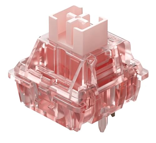 GUYEKS Gateron Ink v2 Transparent Pink Case Pre Lubricated 5" Linear Switch für MX Mechanische Tastatur (36 Stück, Pink Ink v2) von GUYEKS