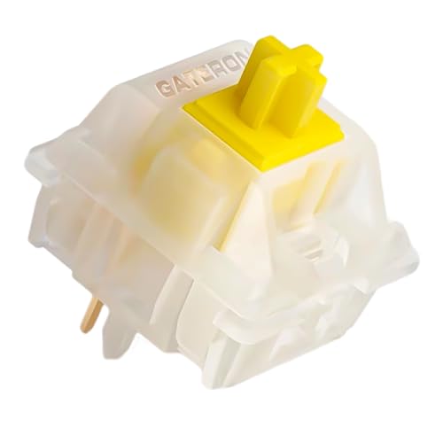 GUYEKS Gateron Milky Yellow Pro Switches,5-poliger Lineare 50gf Vorgeschmierte Tastaturschalter für mechanische MX-Tastatur(72 Stück,Gelb) von GUYEKS