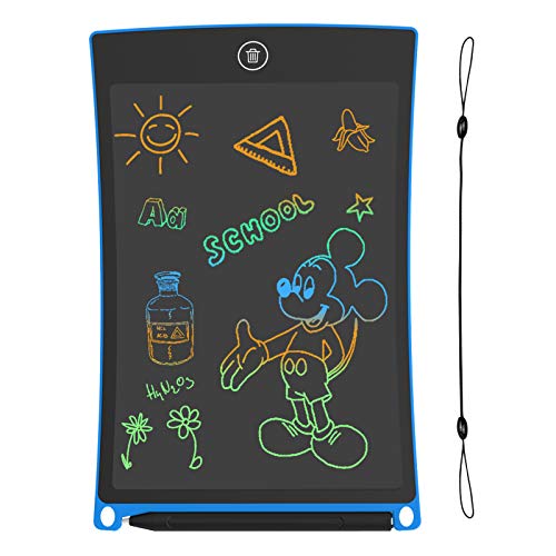 GUYUCOM 8,5-Zoll-LCD-Schreibtablett für Kinder und Zaubertablett für Kinder mit bunter und hellerer Linie, tolle Geschenke für 3 4 5 6 7 Jahre alte Jungen und Mädchen (Blau) von GUYUCOM