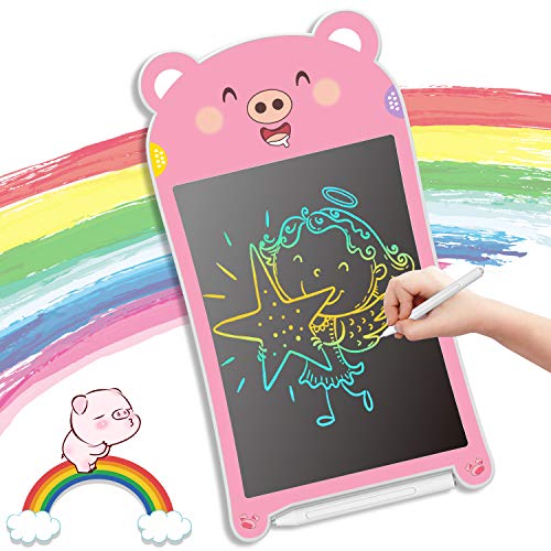 GUYUCOM LCD Schreibtafel, 8,5-Zoll-Schreibtafel Elektronisch und Maltafel Zaubertafel für Kinder mit bunter und Heller Linie, Spielzeug ab 3 Jahre Mädchen,Geschen für Kinder （Rosa） von GUYUCOM