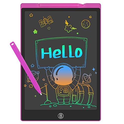 GUYUCOM LCD Schreibtafel 12 Zoll LCD Zaubertafel, Bunte Kinder Zeichentafeln Mal Tablet, Verbessertes Kinderspielzeug, Großartige Magic Pad Spielzeug für 2 3 4 5 Jahre alt Jungen, Rosa von GUYUCOM