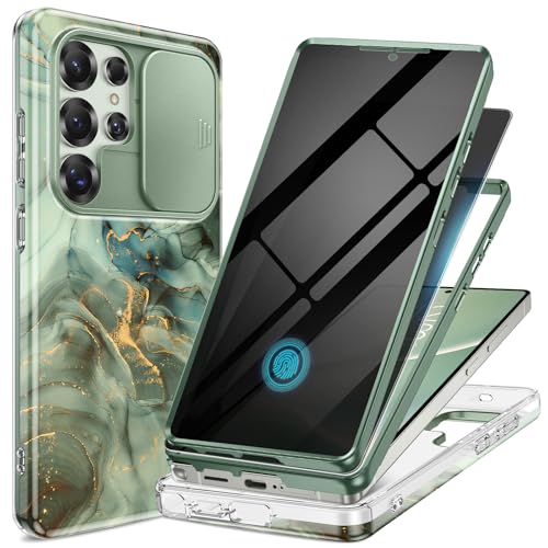 GVIEWIN Kompatibel mit Samsung Galaxy S25 Ultra Hülle mit Schieben Kamera Abdeckung+Anti-Spionage-Frontabdeckung, Desert Dream/Grün GVIEWIN Kompatibel mit Samsung Galaxy S25 Ultra Hülle mit Schieben Kamera Abdeckung+Anti-Spionage-Frontabdeckung, Desert Dream/Grün von GVIEWIN