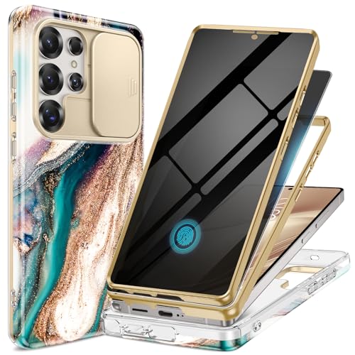 GVIEWIN Kompatibel mit Samsung Galaxy S25 Ultra Hülle mit Schieben Kamera Abdeckung+Anti-Spionage-Frontabdeckung, Treibsand/Braun GVIEWIN Kompatibel mit Samsung Galaxy S25 Ultra Hülle mit Schieben Kamera Abdeckung+Anti-Spionage-Frontabdeckung, Treibsand/Braun von GVIEWIN