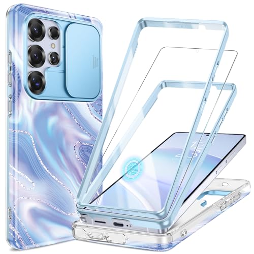GVIEWIN Kompatibel mit Samsung Galaxy S25 Ultra Hülle mit Schieben Kamera Abdeckung+Vordere Abdeckung, Aurora/Azurblau GVIEWIN Kompatibel mit Samsung Galaxy S25 Ultra Hülle mit Schieben Kamera Abdeckung+Vordere Abdeckung, Aurora/Azurblau von GVIEWIN