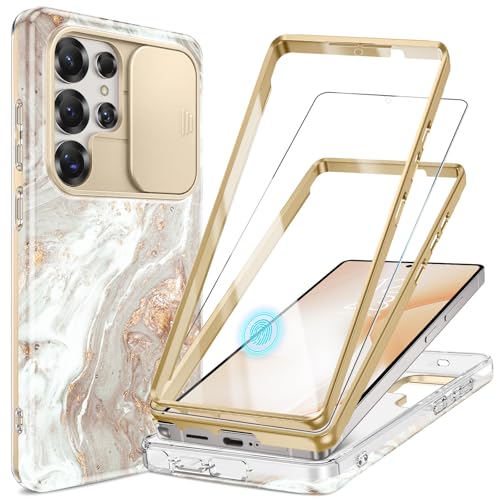 GVIEWIN Kompatibel mit Samsung Galaxy S25 Ultra Hülle mit Schieben Kamera Abdeckung+Vordere Abdeckung, Perlglanz/Gold GVIEWIN Kompatibel mit Samsung Galaxy S25 Ultra Hülle mit Schieben Kamera Abdeckung+Vordere Abdeckung, Perlglanz/Gold von GVIEWIN
