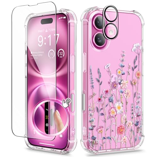 GVIEWIN Kompatibel mit iPhone 16 Plus Hülle 6,7" 2024,mit Schutzfolie & Kameraschutz,Stoßfest Fallschutz Kratzfest Klar Anti-Gelb Blumen Dünn Handyhülle für Frauen, Floratopia/Bunt GVIEWIN Kompatibel mit iPhone 16 Plus Hülle 6,7" 2024,mit Schutzfolie & Kameraschutz,Stoßfest Fallschutz Kratzfest Klar Anti-Gelb Blumen Dünn Handyhülle für Frauen, Floratopia/Bunt von GVIEWIN