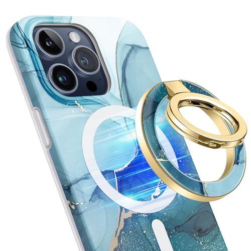 GVIEWIN Magnetischer Handy-Ringhalter, kompatibel mit MagSafe Phone Grip mit Ständer magnetischer Ring-Ständer für iPhone 15 Pro Max/Plus/14/13 Serie/andere Smartphone (Navy blau) von GVIEWIN
