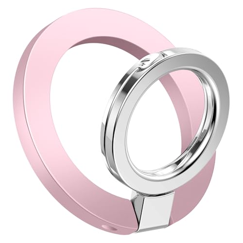 GVIEWIN Magnetischer Handy-Ringhalter, kompatibel mit MagSafe Phone Grip mit Ständer magnetischer Ring-Ständer für iPhone 15 Pro Max/Plus/14/13 Serie/andere Smartphone (Rosa) von GVIEWIN