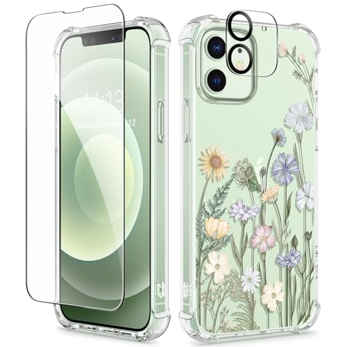 GVIEWIN kompatibel mit iPhone 12 Hülle/iPhone 12 Pro Hülle 6,1" 2020, mit Displayschutz Schutzfolie+Kamera Schutzfolie,Blume Klar Dünn Stoßfest Kratzfestes Handyhülle Schutzhülle,Lebendiger Frühling GVIEWIN kompatibel mit iPhone 12 Hülle/iPhone 12 Pro Hülle 6,1" 2020, mit Displayschutz Schutzfolie+Kamera Schutzfolie,Blume Klar Dünn Stoßfest Kratzfestes Handyhülle Schutzhülle,Lebendiger Frühling von GVIEWIN