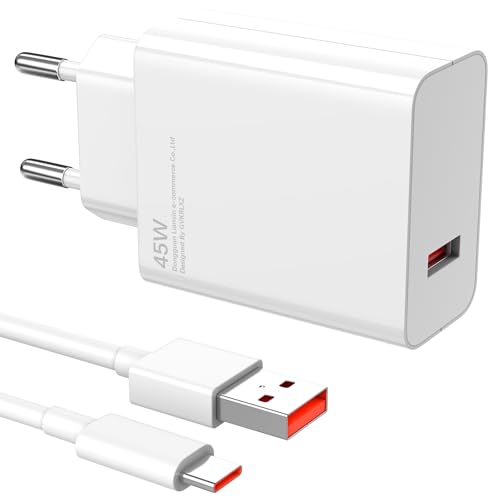 45W USB Ladegerät Netzteil für Xiaomi Redmi Note 14 5G 13 12 11 Pro, Turbo Schnellladekabel USB Power Adapter Mit Typ C Kabel 1M für Xiaomi 14T Poco X7 M7 Pro M6 Mi 10T Lite 45W USB Ladegerät Netzteil für Xiaomi Redmi Note 14 5G 13 12 11 Pro, Turbo Schnellladekabel USB Power Adapter Mit Typ C Kabel 1M für Xiaomi 14T Poco X7 M7 Pro M6 Mi 10T Lite von GVKRLXZ