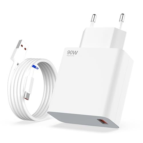 90W USB C Ladegerät für Xiaomi 15 Ultra 15 Pro 14T 14 14 Ultra 13T Redmi Note 14 13 12 11Pro, USB Netzteil Turbo Hyper Charge Schnellladegerät mit 6A Ladekabel 2M für Poco X7 F7 X7 Pro X6 F6 Pad 7Pro von GVKRLXZ