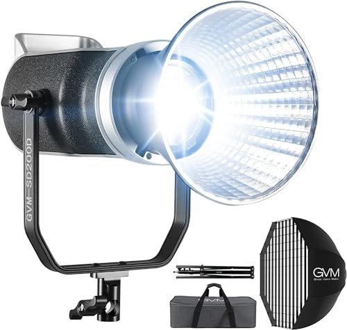 GVM 200 W LED-Videoleuchte mit Softbox, SD200D Fotografie-Studio-Beleuchtungsset mit Bluetooth/DMX-Steuerung, 93000lux @ 0,5 m 3200K-5600K Bi-Color Dauerausgangsbeleuchtung für YouTube, Video, Filmen von GVM Great Video Maker