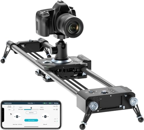 GVM 2D Kamera Slider motorisiert, 80cm APP-Steuerung Elektrische Kamera Slider, Fotografie Video Slider Schienen mit Zeitraffer, Kamerafahrt, 360 Grad Panorama Aufnahmefunktion für DSLR Kamera Rail von GVM Great Video Maker