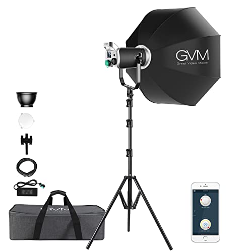 GVM 300W LED Videoleuchte mit Softbox, CRI97 dimmbare 2700K-7500K LED Studiolicht, LED Fotografie Dauerlicht mit Bowens, Studio LED Videobeleuchtung für Studio Fotografie Video YouTube Fimlicht von GVM Great Video Maker