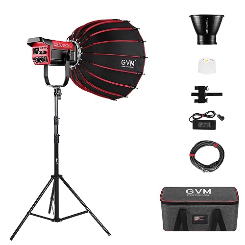 GVM LED Videoleuchte Softbox Set, APP & DMX Steuerung 300W LED Video Beleuchtung, zweifarbige 2700K-6800K Bowens LED Fotografie Dauerlicht für YouTube Film Video Studioset, LED Studiolicht Videolicht von GVM Great Video Maker