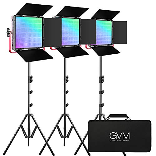 GVM LED Videoleuchte mit Stativ, APP Steuerung 50W 1200D RGB Studiolicht LED Dauerlicht, Fotografie LED Beleuchtung konferenzlicht für Studio Video YouTube Streaming, led fotolicht kameralicht von GVM Great Video Maker