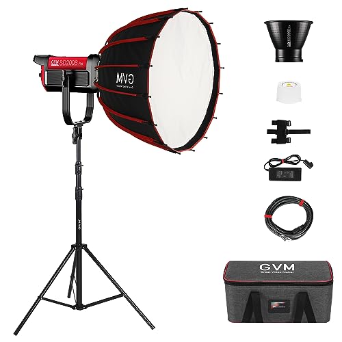 GVM Pro LED Videoleuchte Softbox, 200W LED Video Beleuchtung mit APP&DMX-Steuerung, zweifarbige 2700K-6800K Bowens LED Fotografie Dauerlicht für YouTube Film Video Studioset, 45400lux/1m Videolampe von GVM Great Video Maker