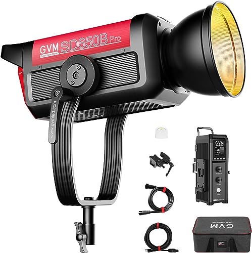 GVM Pro SD650B LED Videoleuchte, 650W Studioleuchte, 81300 Lux/m Bowens LED Fotografie Dauerlicht, zweifarbige LED Videobeleuchtung für Film studiosets Konferenz Beleuchtung CRI 97+, 2700K–6800K von GVM Great Video Maker