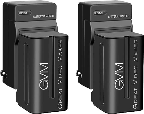 GVM Video Licht Zubehör Netzteil für LED 480 520 672 800D, Ersatzakku mit Ladegerät für Akkus der 750 Serie Battery Power Supply, 4400mAh 32.6Wh NP 750 Batterie for GVM videolicht led Panel von GVM Great Video Maker