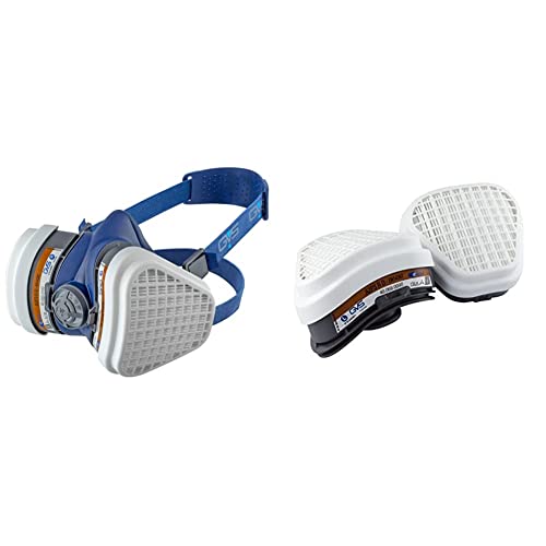 GVS SPR496 Elipse Maske mit A2P3 Filter gegen organische Gase und Dämpfe bis 5000 ppm und Staub, M/L & GVS SPR497 Paar A2P3 Ersatzfilter von GVS Filter Technology