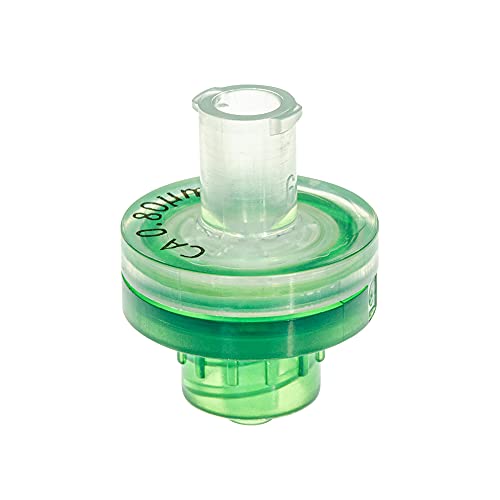 GVS Filter Technology, Spritzenfilter, ABLUO, 13mm, CA Membran, 0.80µm, Acrylic Gehäuse, Green Color, 10/pk von GVS