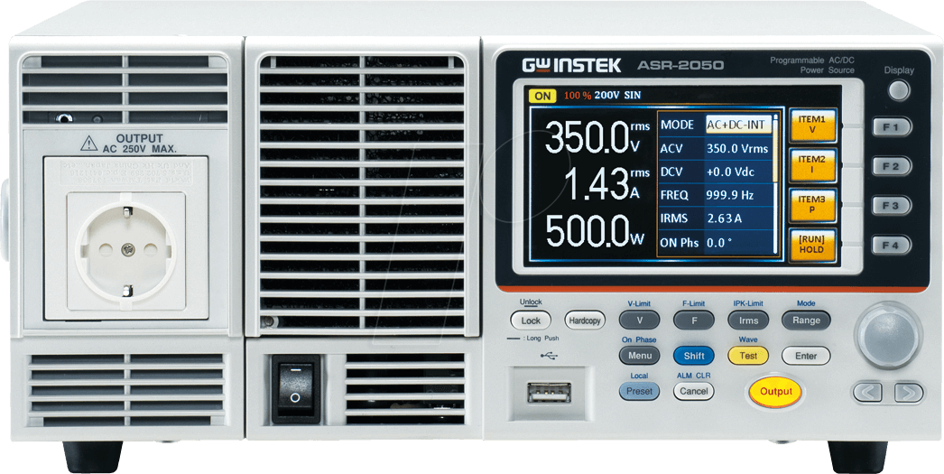 ASR-2050 EU - Labornetzgerät, 0 - 250 V, 0 - 20 A, programmierbar, EU, GPIB, A von GW-INSTEK