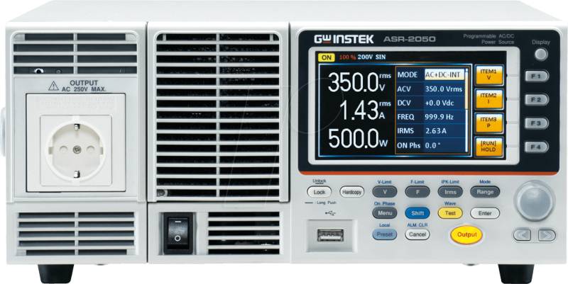 ASR-2050 EU OPT2 - Labornetzgerät, 0 - 250 V, 0 - 20 A, programmierbar, EU, AC/DC von GW-INSTEK