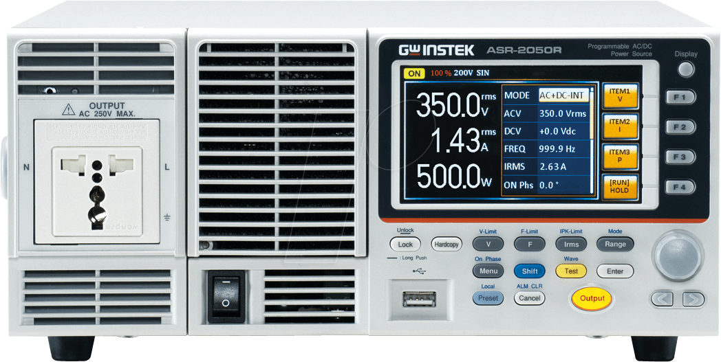 ASR-2050 UN OPT1 - Labornetzgerät, 0 - 250 V, 0 - 20 A, programmierbar, GPIB, AC/DC von GW-INSTEK