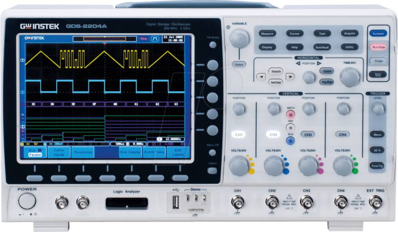 GDS-2204A - Digital-Speicher-Oszilloskop GDS-2204A, 200 MHz, 4 Kanäle von GW-INSTEK