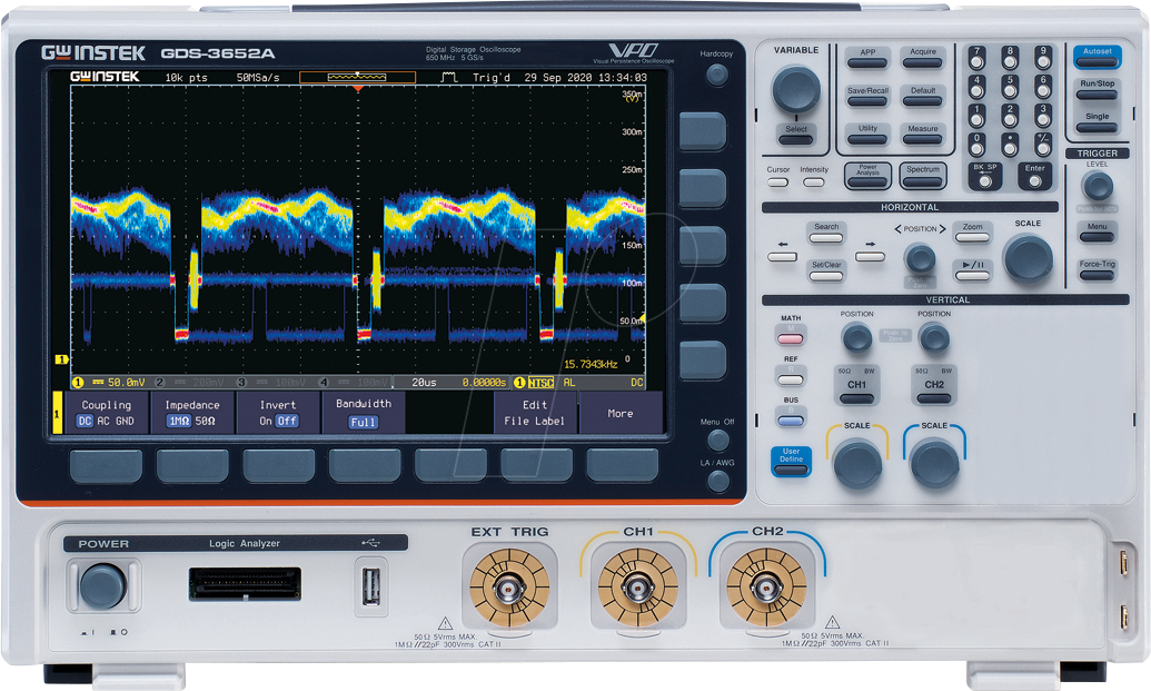 GDS-3652A - Digital-Speicher-Oszilloskop, 650 MHz, 2 Kanäle von GW-INSTEK