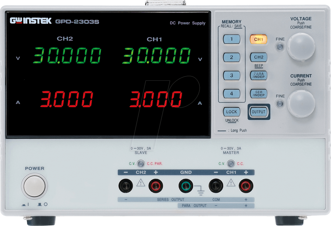 GPD-2303S - Labornetzgerät, 0 - 30 V, 0 - 3 A, linear, programmierbar von GW-INSTEK