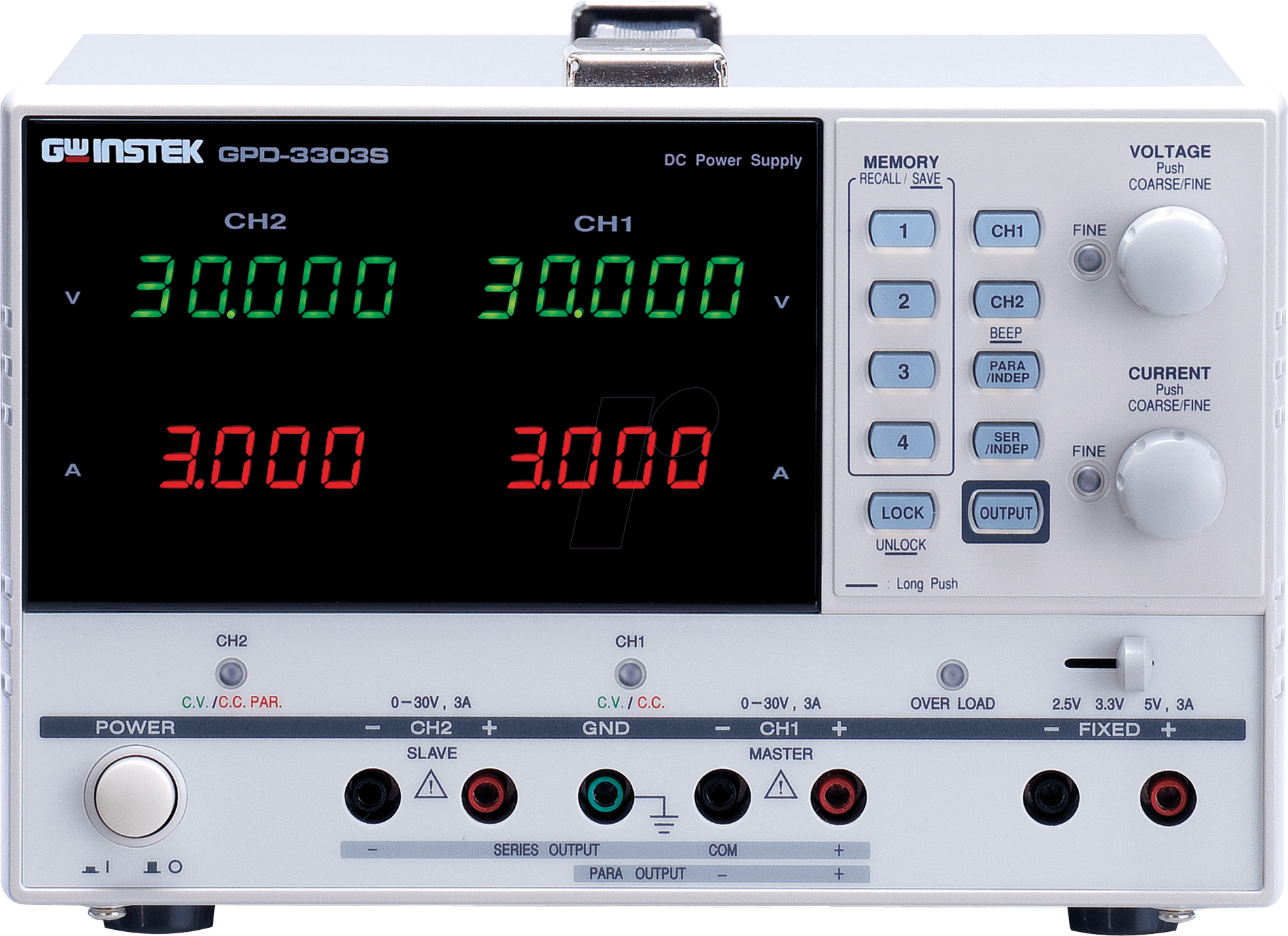 GPD-3303S - Labornetzgerät, 0 - 30 V, 0 - 3 A, linear, programmierbar von GW-INSTEK