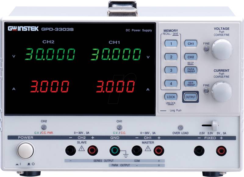 GPD-3303S - Labornetzgerät, 0 - 30 V, 0 - 3 A, linear, programmierbar von GW-INSTEK