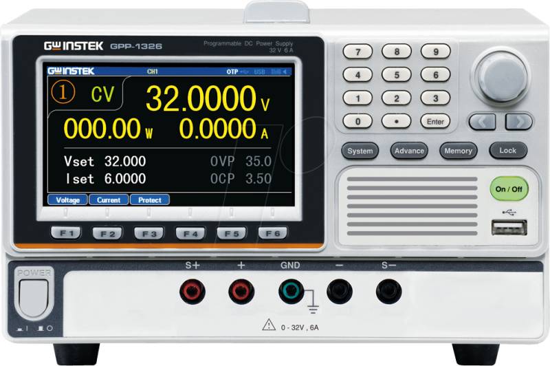 GPP-1326 - Labornetzgerät, 0 - 32 V, 0 - 6 A, programmierbar, 1 Kanal von GW-INSTEK