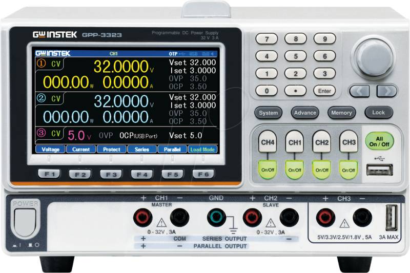 GPP-3323 - Labornetzgerät, 0 - 32 V, 0 - 5 A, programmierbar, 3 Kanäle von GW-INSTEK