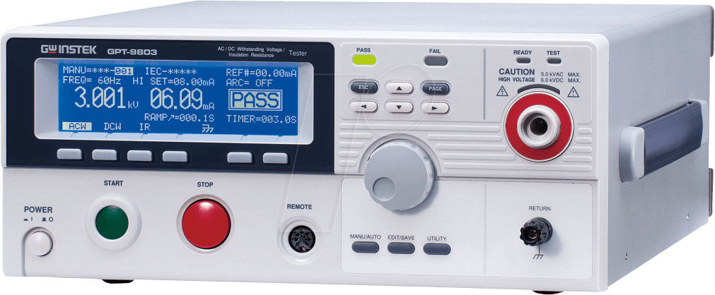 GPT-9803 - Sicherheitstester GPT-9803, 200 VA AC/DC, Isolationsmessung von GW-INSTEK