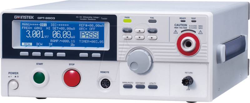 GPT-9803 - Sicherheitstester GPT-9803, 200 VA AC/DC, Isolationsmessung von GW-INSTEK